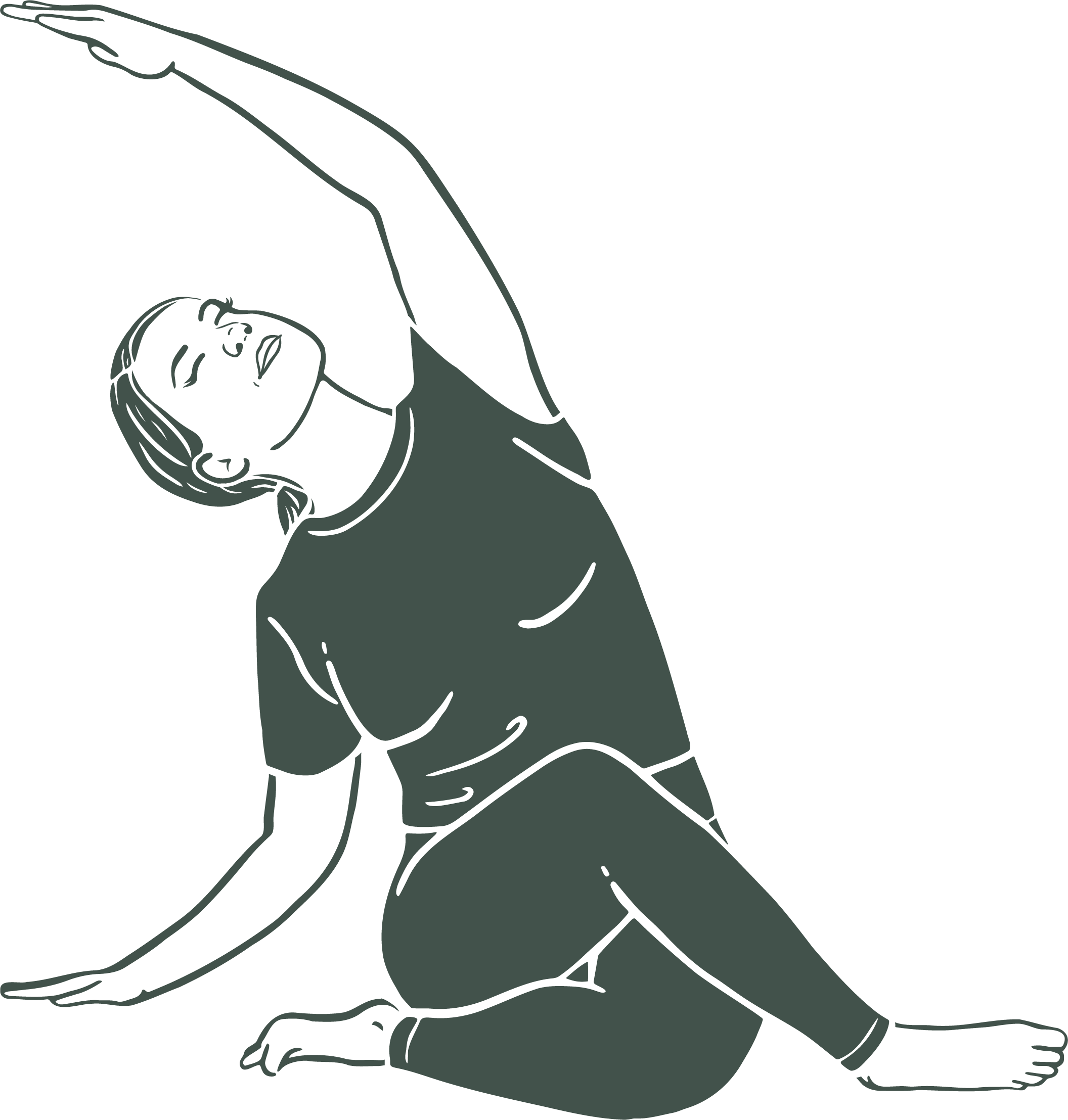 Reclined Hamstring Stretch yin yoga pose illustration